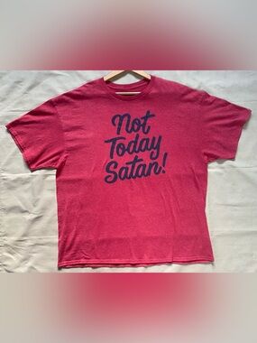Not Today Satan! Short Sleeve Tee - Red
